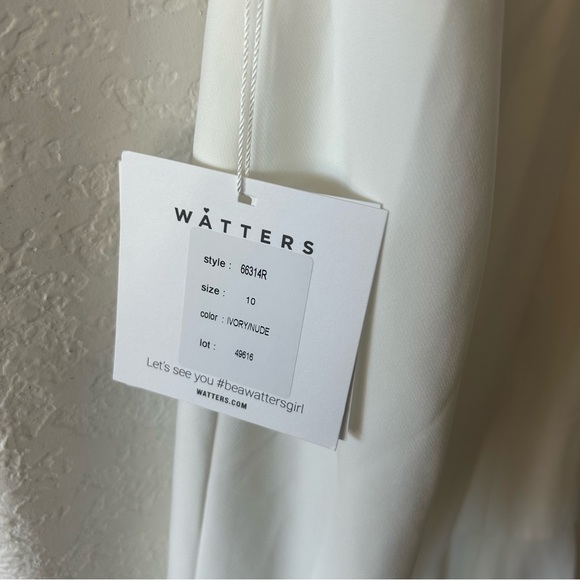 NWT Anthropologie BHLDN Watters Hyde Bateau-Neck Low-Back Trumpet Wedding Gown - Picture 8 of 11